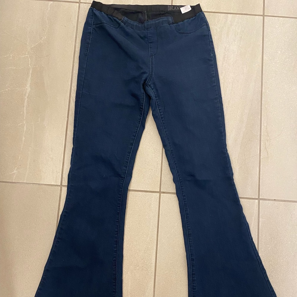 Flare womens blank nyc elastic waist jeans